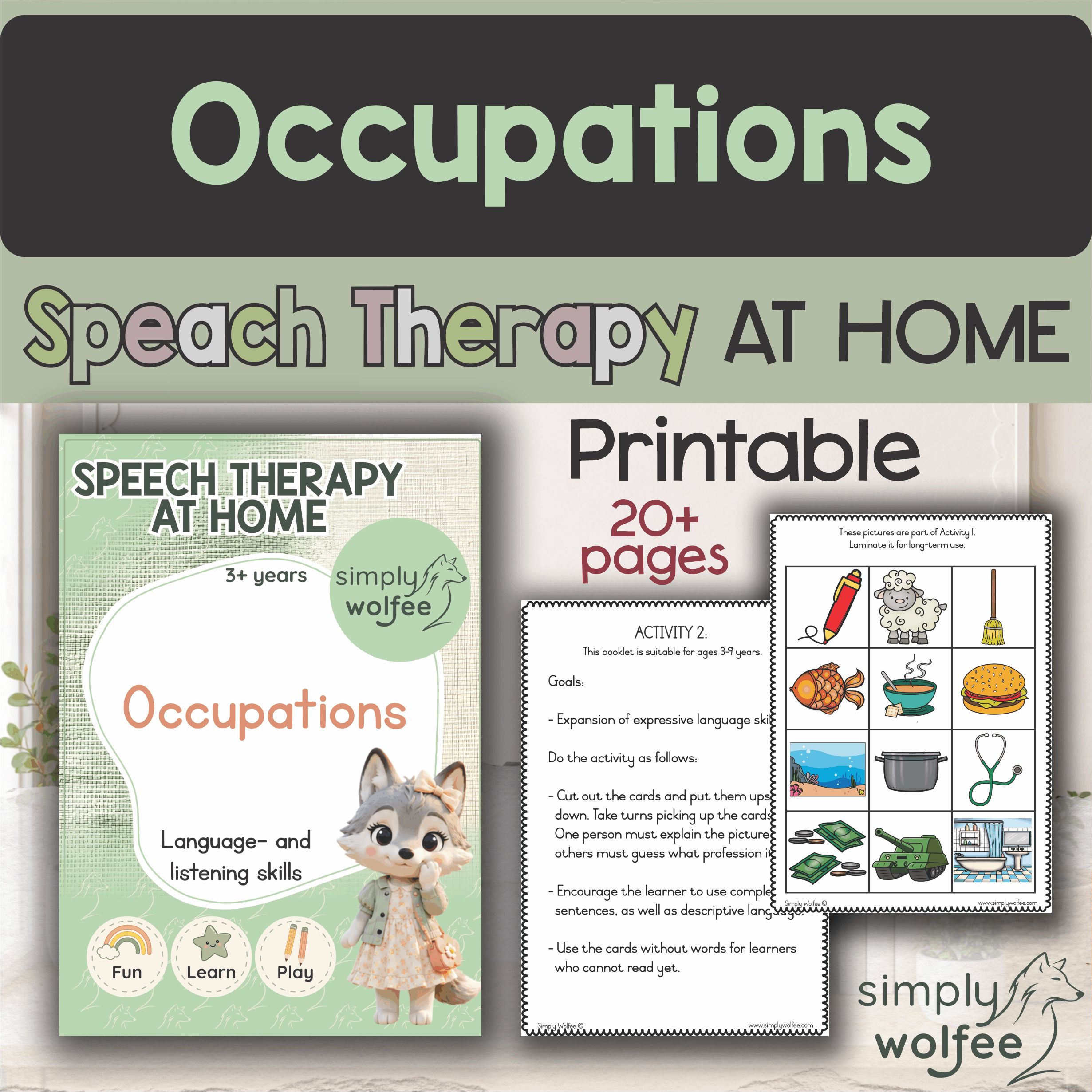 Speech Therapy at home - Occupations