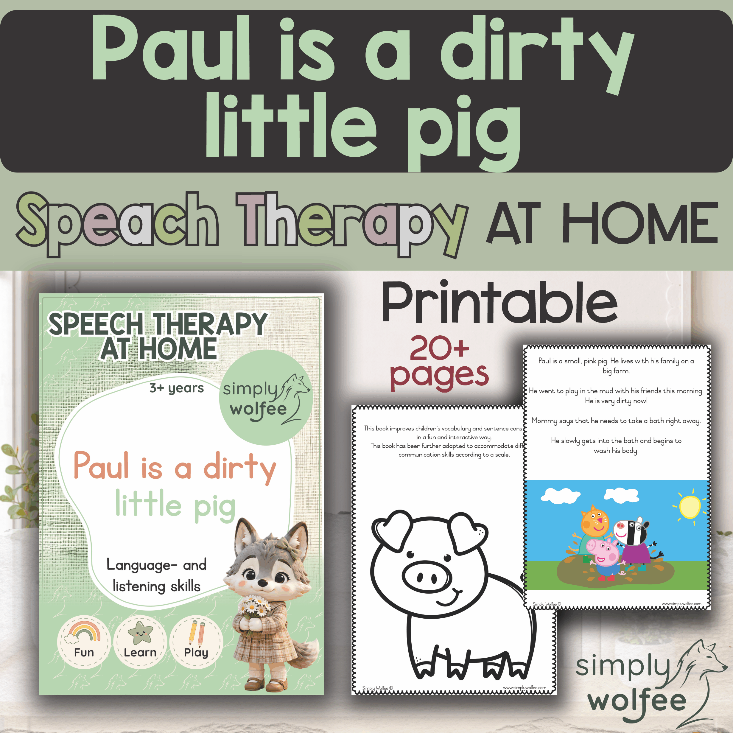 Speech Therapy at home - Paul is a dirty little pig