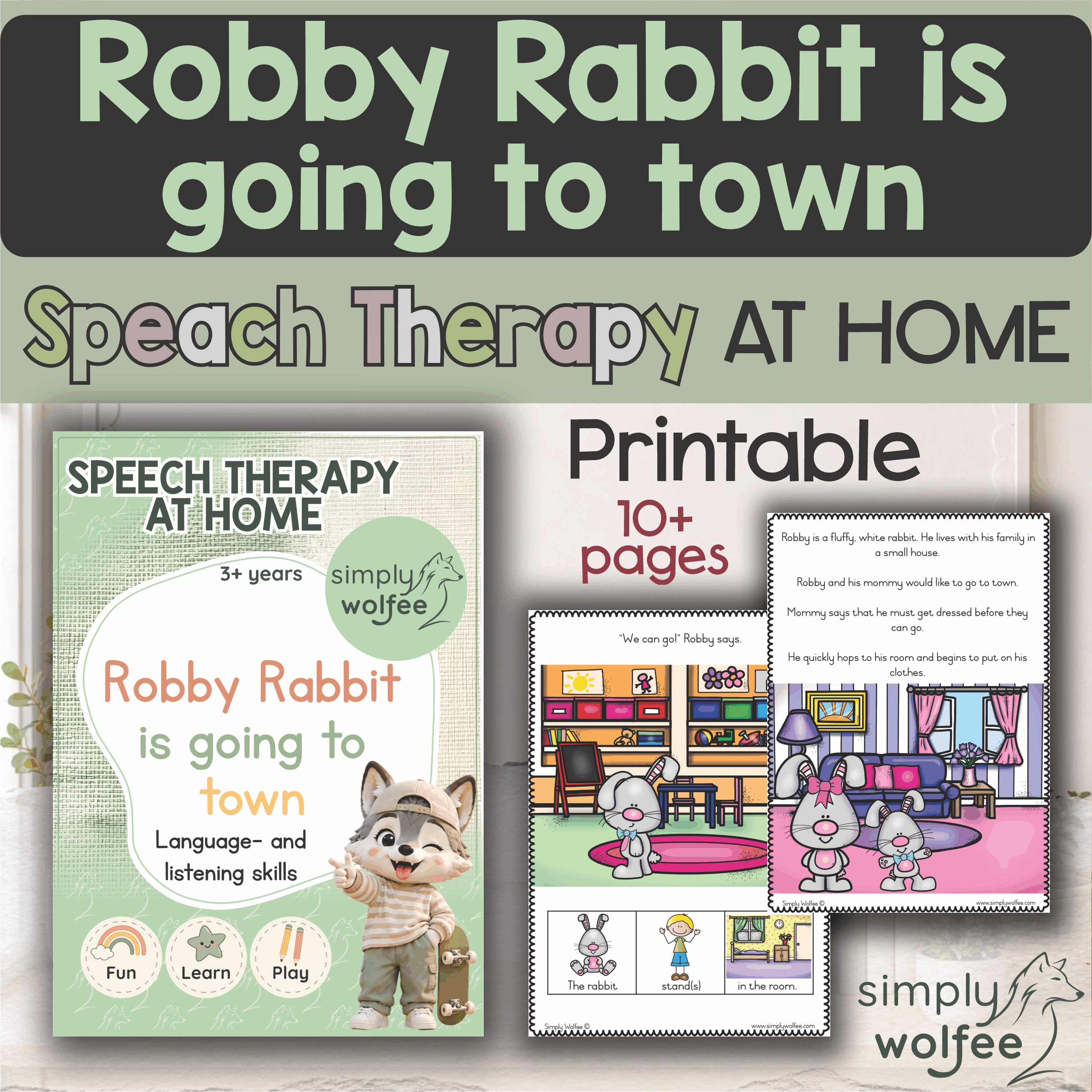 Speech Therapy at home - Robby Rabbit is going to town