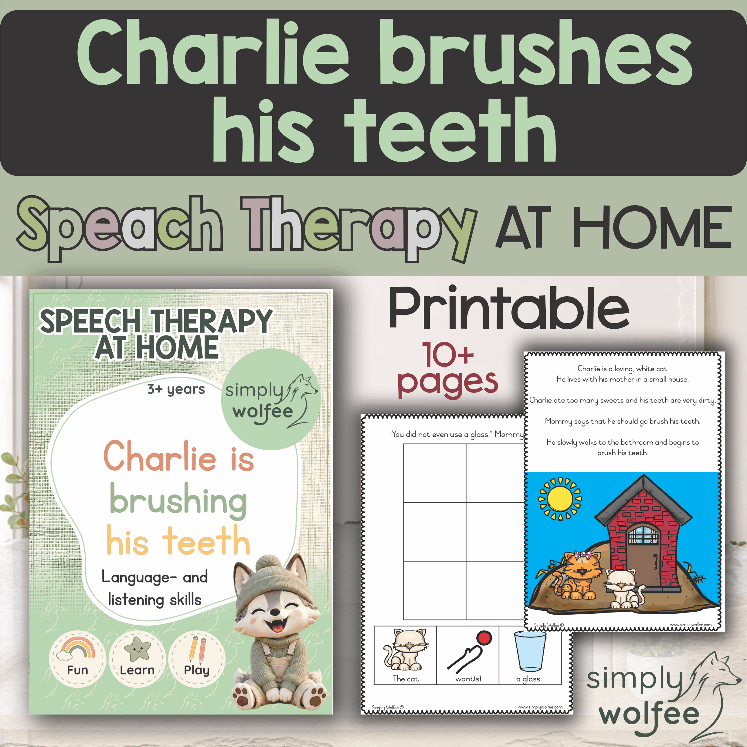 Speech Therapy at home - Charlie brushes his teeth